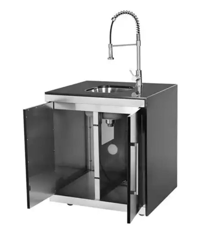 33 inch Black Stainless Steel Modular Sink Cabinet, can be combined to create your Outdoor Kitchen