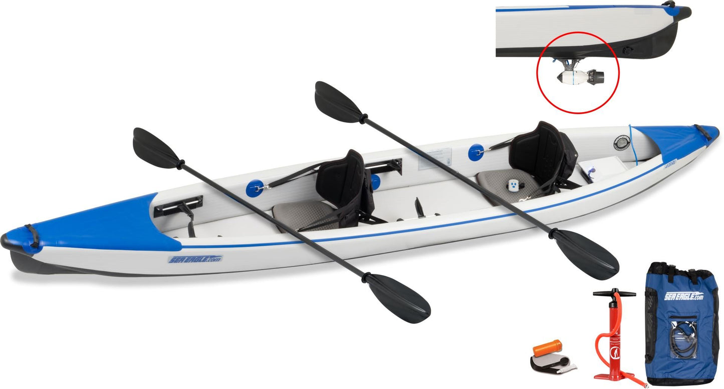 473RL Sea Eagle Razor Lite Inflatable Kayak Bixpy Motor Tandem Package