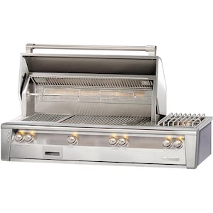 Alfresco ALXE 56-Inch Built-In Natural Gas Deluxe Grill With Sear Zone, Rotisserie, And Side Burner - ALXE-56SZ-NG